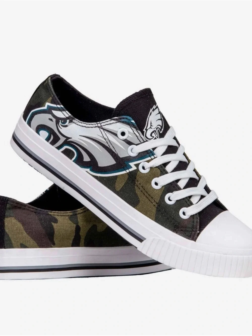 FOCO Philadelphia Eagles Camo Low Top Canvas Sneakers Women’s Size 7 NFL Shoes